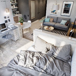 Маленькая спальня гостиная