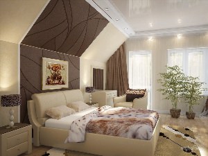Мансардная спальня дизайн