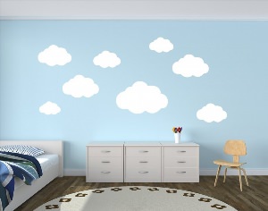 Облака на стене в детской