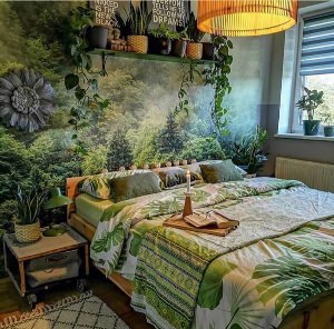 Тропический стиль в интерьере спальни
