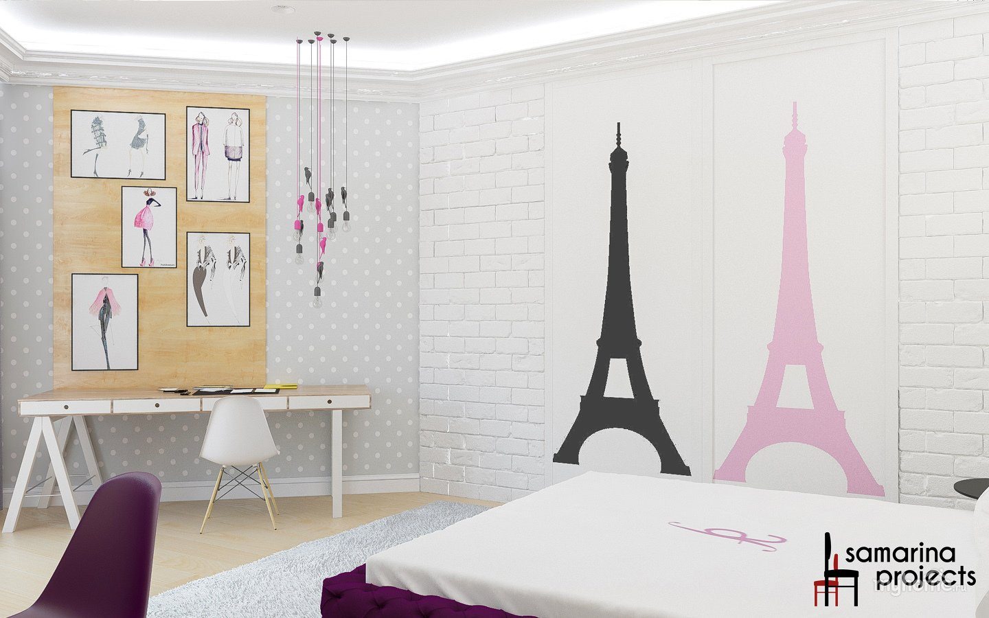 Комната для девочки в стиле Париж