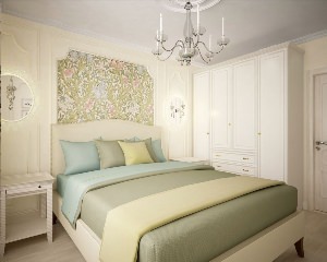 Обои для спальни комбинированные пастельных тонах
