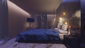 Спальня аниме фон комната ночью