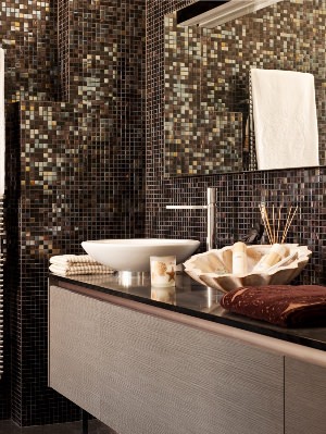 Мозаика в интерьере ванных комнат