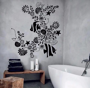 Трафареты для декора стен в ванной