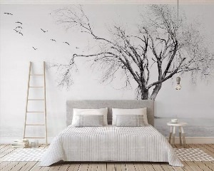 Фотообои дерево на стену в интерьере