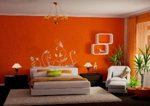 Обои оранжевого цвета для стен