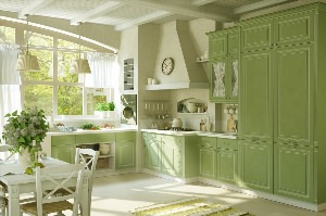 Кухни прованс зеленого цвета