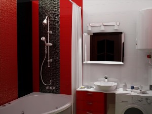 Черно красная ванная