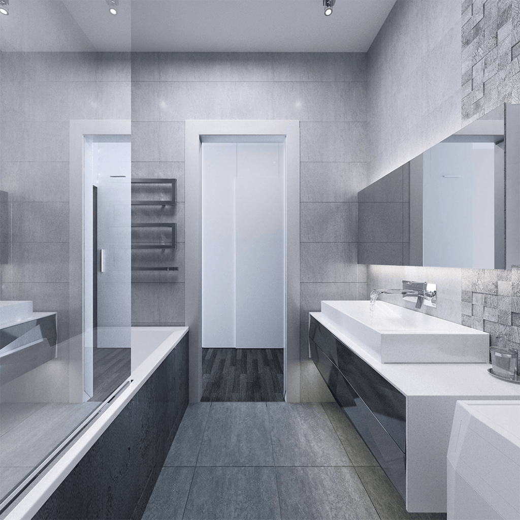 Ванная в серых тонах дизайн. Современная ванная. Стильная ванная комната. Санузел в современном стиле. Серая ванная.