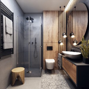 Дизайн душевой комнаты с туалетом