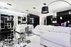 Дизайн квартиры в черно белых тонах