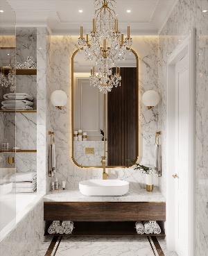 Дизайн ванной в стиле современная классика