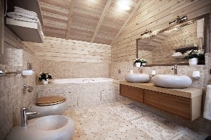 Отделка ванной в деревянном доме