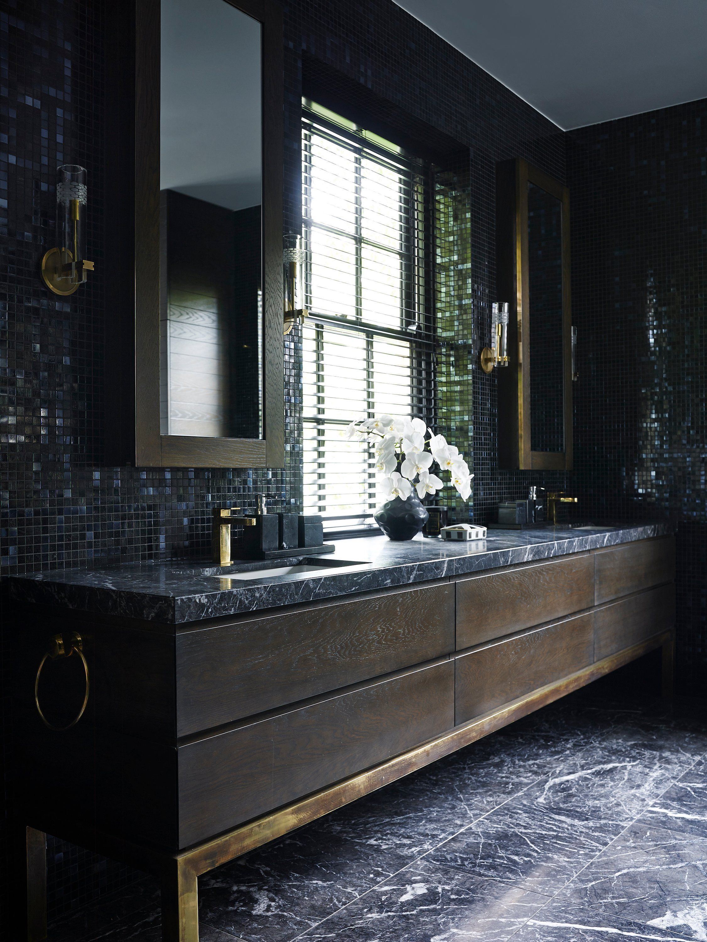 Dark Black Marble Bathroom плитка