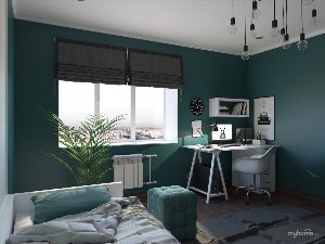 Серо зеленая комната