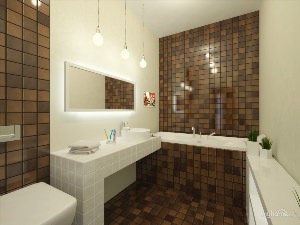 Ванная комната коричневая плитка