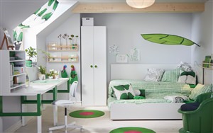 Дизайн детской комнаты в зеленом цвете