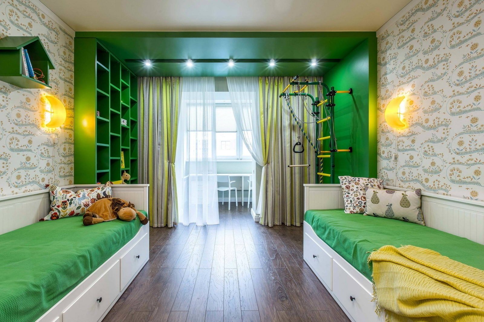Детская комната в зеленых тонах – особенности дуэтных сочетаний