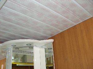 Потолок из сайдинга на кухне