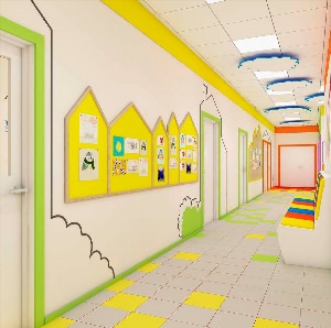 Оформление стен коридора в детском саду