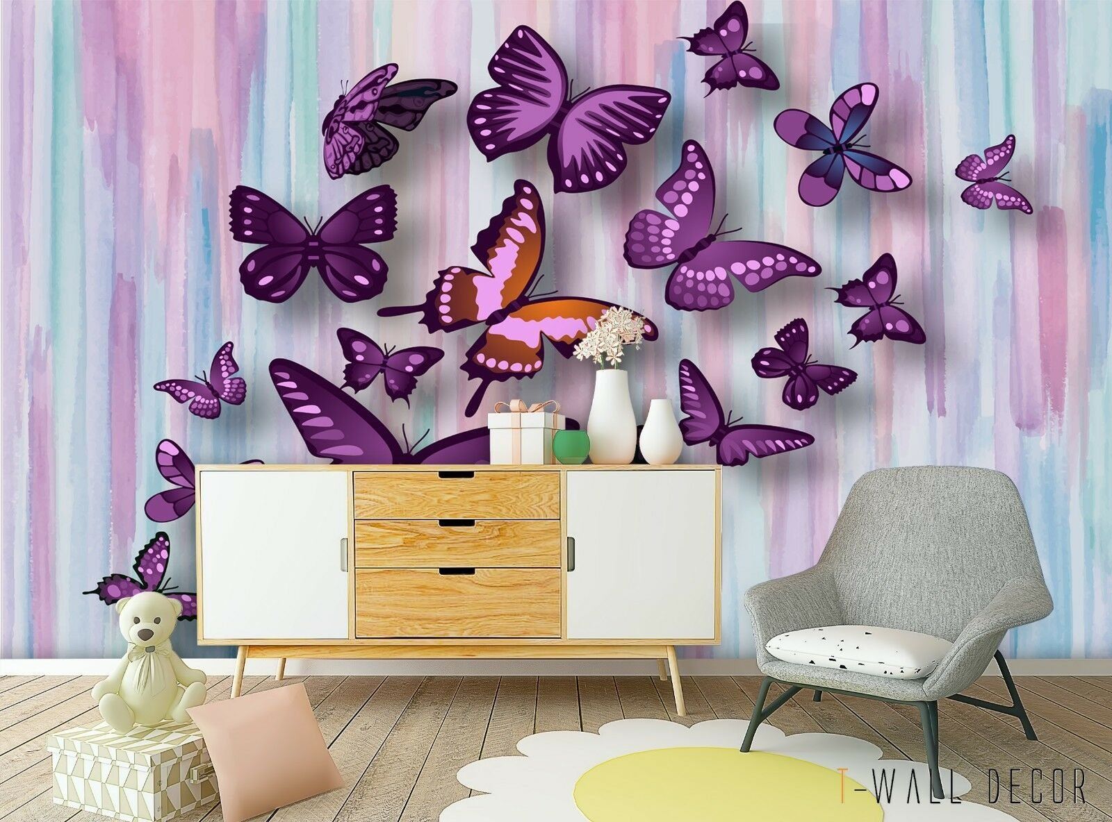 детская с бабочками дизайн