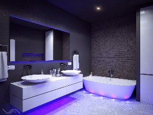 Дизайн ванной комнаты хай тек