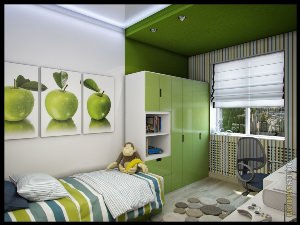 Комната для мальчика в зеленых тонах