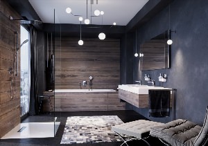 Современная ванная комната с душевой