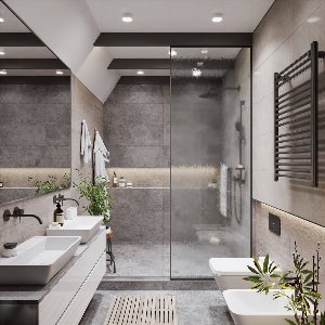Бюджетная стильная ванная комната
