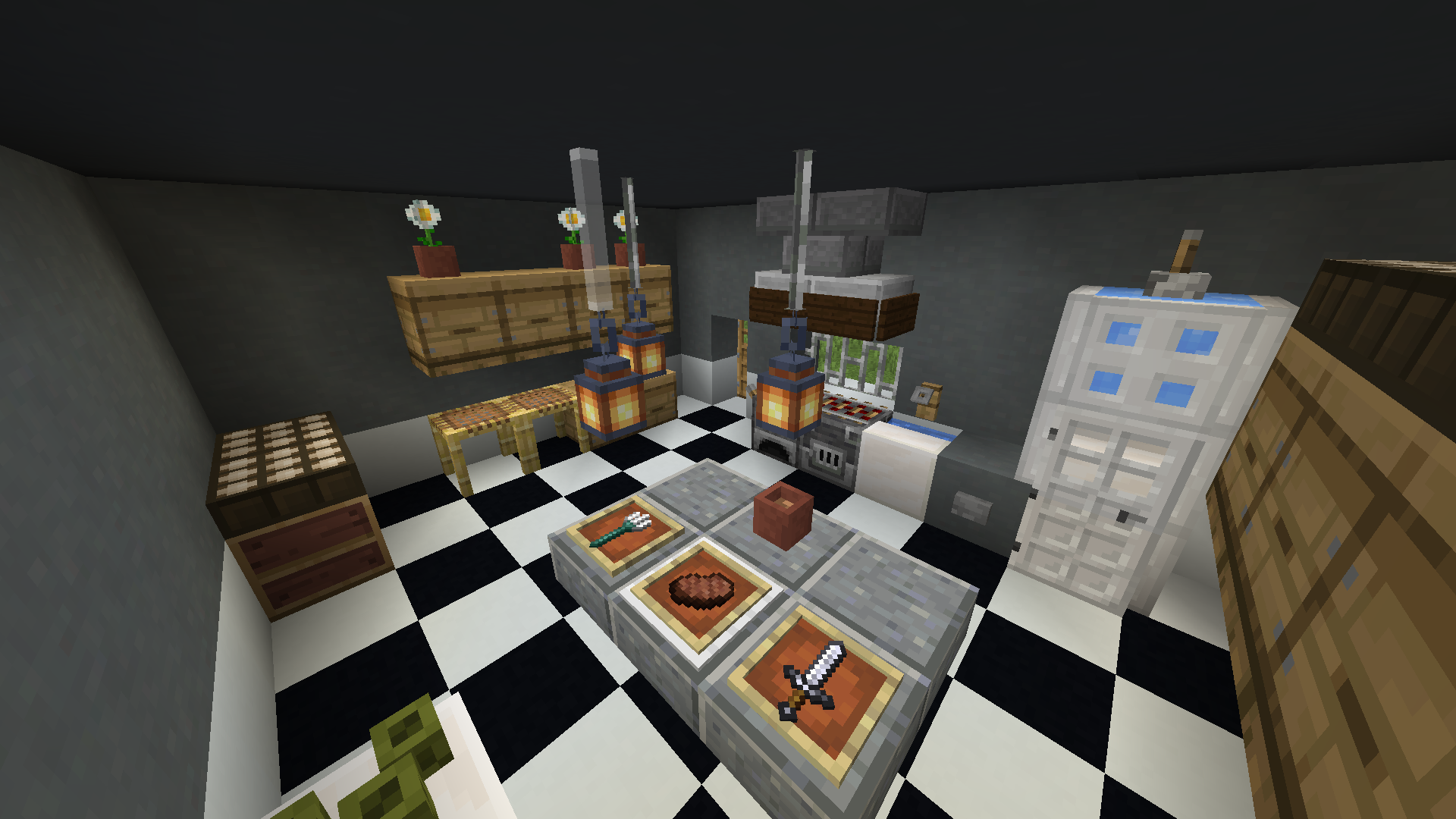 Minecraft kitchen. Кухня майнкрафт 1.16.5. Кухня в майнкрафт 1.12.2. Интерьер в майнкрафт 1.17. Кухня майнкрафт Ванилла.