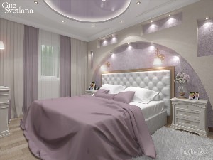 Красивые стены из гипсокартона в спальне