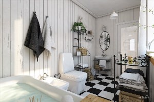 Ванная комната в стиле скандинавский лофт