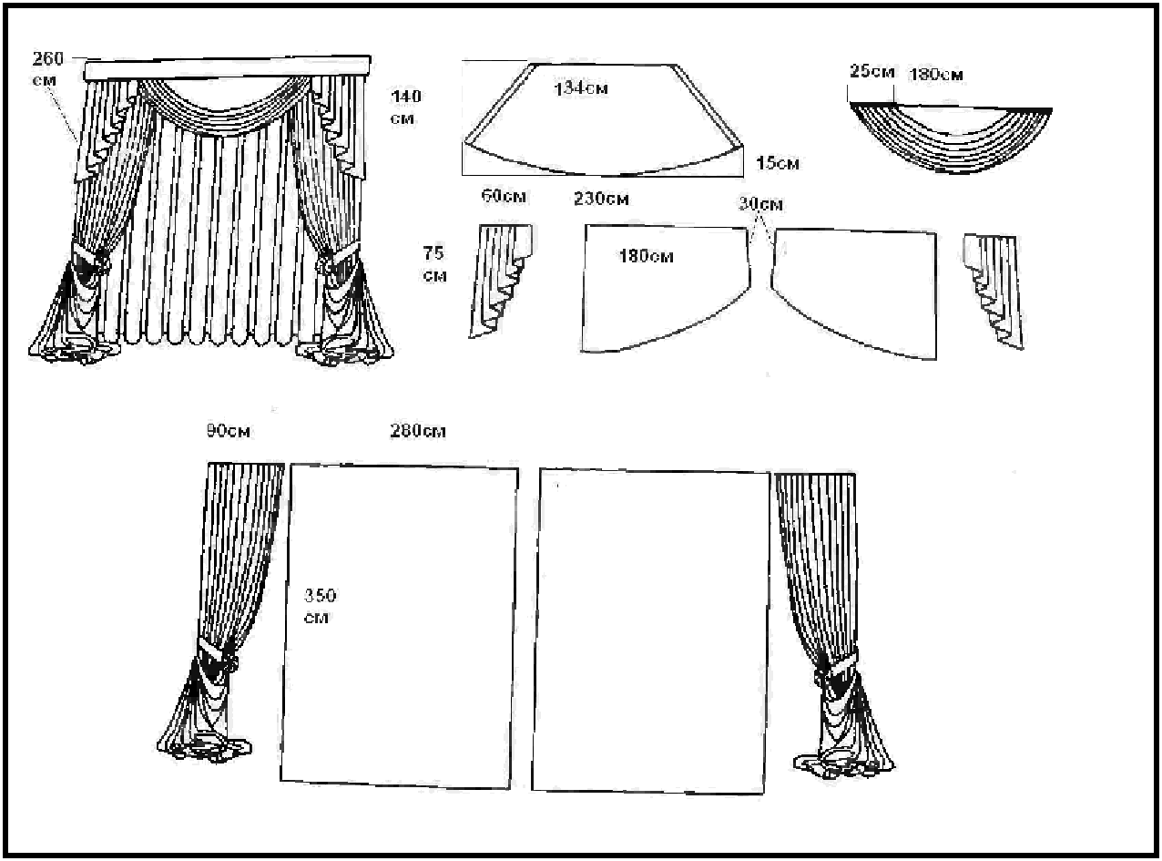 Как сшить ламбрекен – инструкция по крою, сборке и фиксации свага