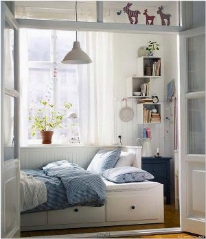 Маленькая спальня в стиле икеа