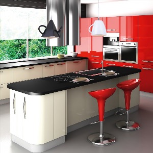 Кухня в красно белом стиле