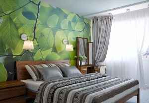 Зеленый в интерьере спальни