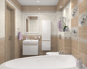 Нежный дизайн ванных комнат
