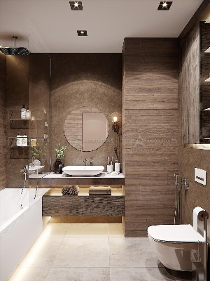 Ванная комната в коричневом цвете
