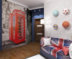 Подростковая комната в стиле лондон