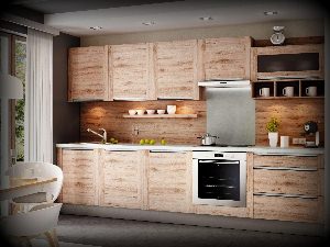 Кухни с деревянными фасадами