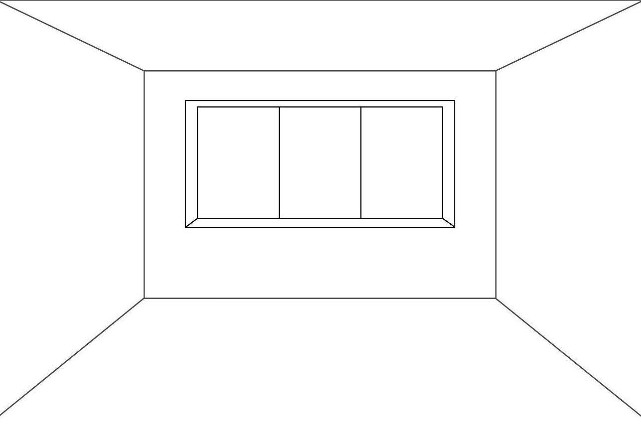 Как нарисовать окно карандашом в комнате