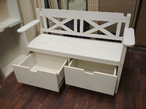 Скамейка для кухни с ящиком