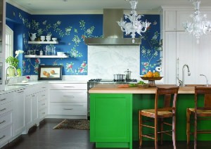 Кухня в синих цветах