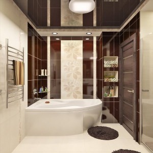 Дизайн ванных комнат в коричнево бежевых тонах