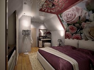 Мансарда спальня дизайн