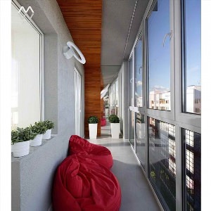 Отделка балкона с панорамным остеклением