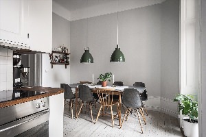Серый цвет стен на кухне