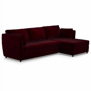 Бордовый угловой диван