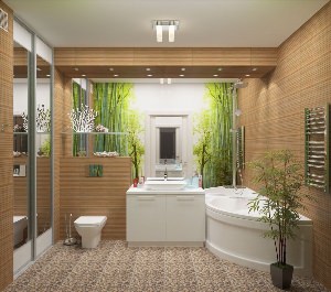 Дизайн ванной комнаты в эко стиле